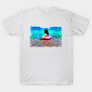 A girl in a sea T-Shirt